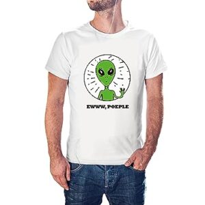 Alien EWWW People 100% Cotton Round Neck Half Sleeve Graphic Printed T Shirt for Men Women, Alien t Shirt, Graphic tees