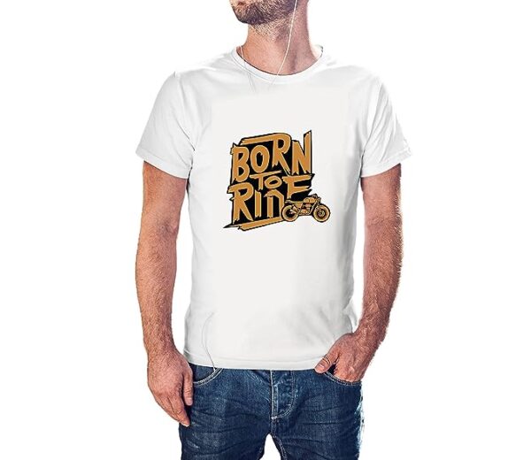 Born to Ride Bike 100% Cotton Round Neck Graphic Printed T Shirt for Men Women, Quote Tshirts, Graphic tees, Bike Rider t Shirt for Men