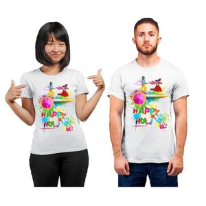 Krishna Happy Holi Unisex Half Sleeve Polyster Tshirts