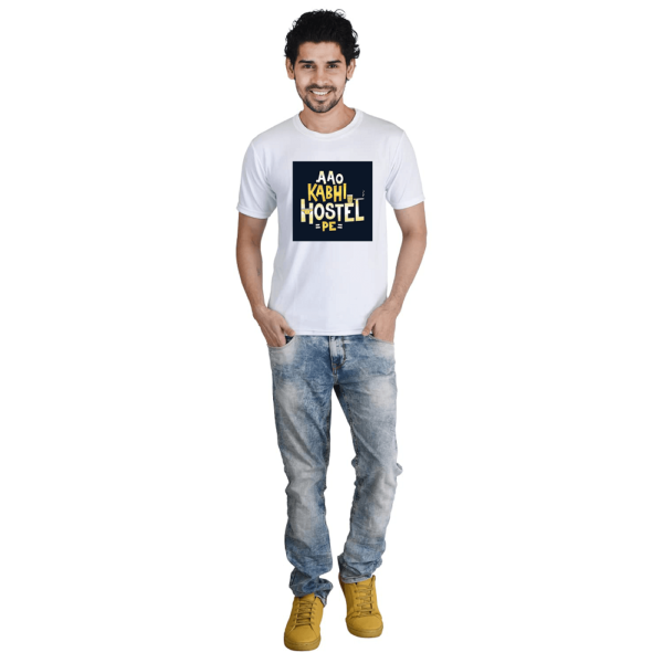 Aao Kabhi Hostel Pe Printed Text Tshirt