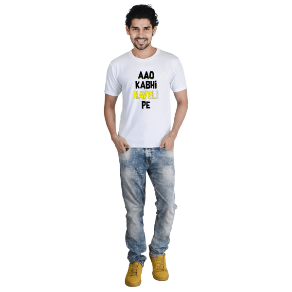 Aao Kbhi Haveli Pe Printed Quirky Tshirt