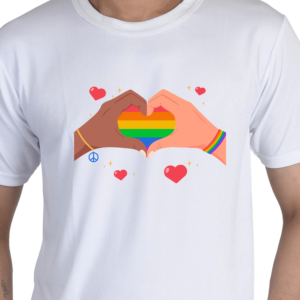 Rainbow Heart Printed Pride Tshirt for LGBTQ+ Community