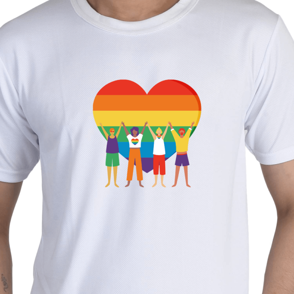 Rainbow Print Heart Design Printed Tshirt for LGBTQ+ Community