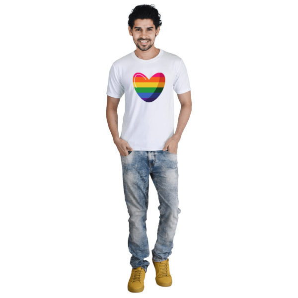 Rainbow Heart Shape Pride Tshirt for LGBTQ+