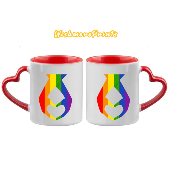 Rainbow Print Hands Pride Ceramic Coffee, Tea Mug