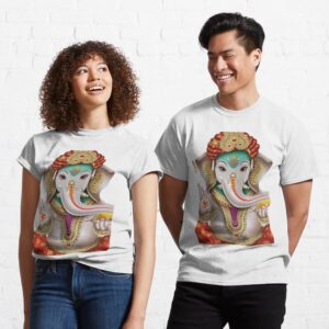 Lord Ganesha Elephant Hindu God Indian Art Stickers Diwali Shree Ganesh ji Classic T-Shirt