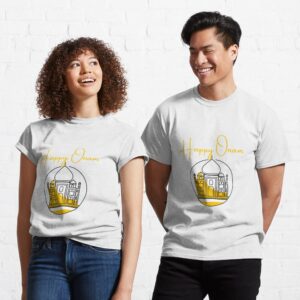 Happy Onam Indian Festival Yellow Taj Mahal Souvenir Gift idea for India Lovers Classic T-Shirt