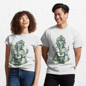 Ganesha indian elephant african elephant tattoo, lakshmi, symmetry, flower, fictional character Classic T-Shirt