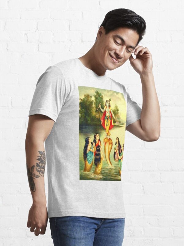 Vishnu Dances on Kaliya Daman (Raja Ravi Varma) - Yoga and Meditation - Classic Hipster - Vintage Art of India Essential T-Shirt