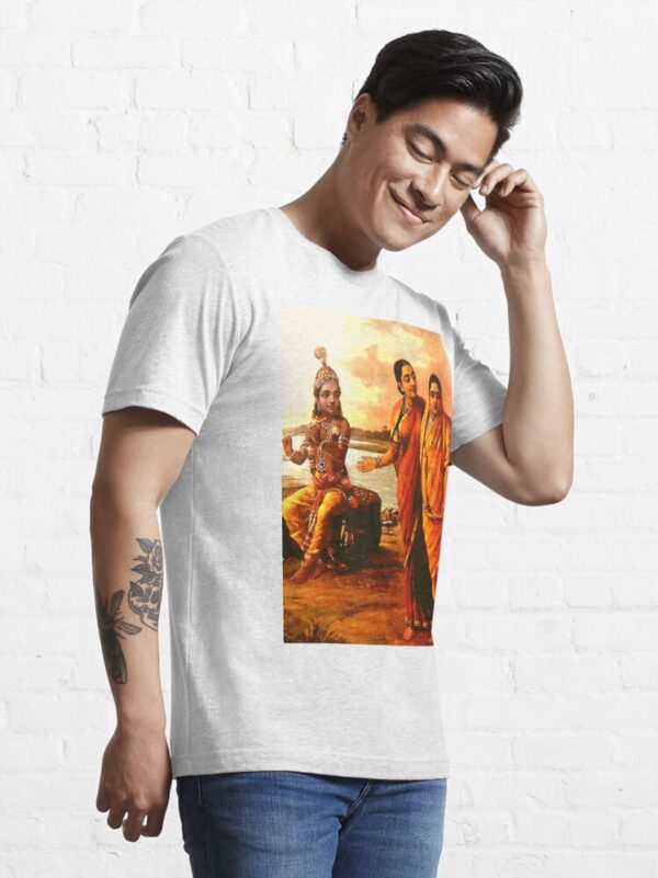 Introducing Radha to Krishna (Raja Ravi Varma) - Yoga and Meditation - Classic Hipster - Vintage Art of India Essential T-Shirt