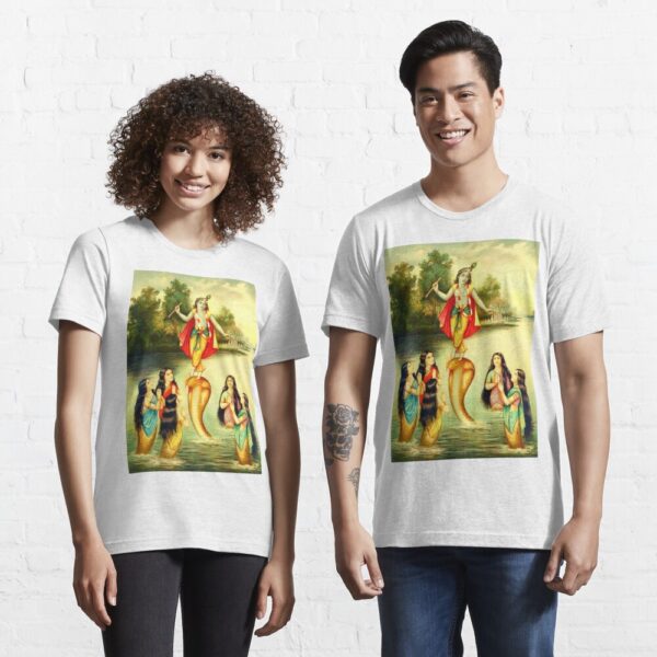 Vishnu Dances on Kaliya Daman (Raja Ravi Varma) - Yoga and Meditation - Classic Hipster - Vintage Art of India Essential T-Shirt