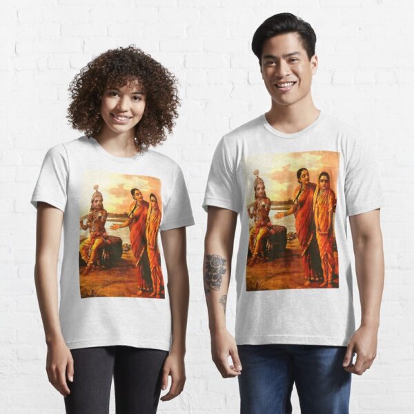 Introducing Radha to Krishna (Raja Ravi Varma) - Yoga and Meditation - Classic Hipster - Vintage Art of India Essential T-Shirt