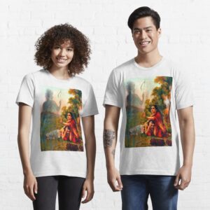 Savitri and Satyavan (Raja Ravi Varma) – Yoga and Meditation – Classic Hipster – Vintage Art of India Essential T-Shirt