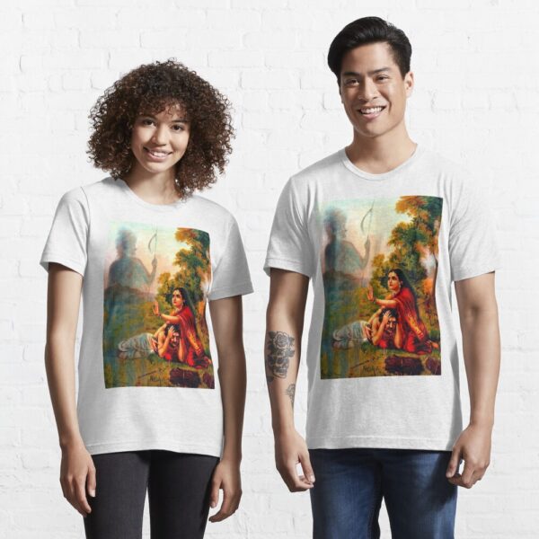 Savitri and Satyavan (Raja Ravi Varma) - Yoga and Meditation - Classic Hipster - Vintage Art of India Essential T-Shirt