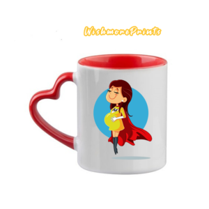 Super Mom Coffee Mug with Heart Handle for Mother