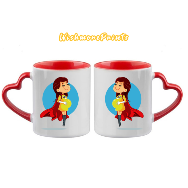 Super Mom Coffee Mug with Heart Handle for Mother