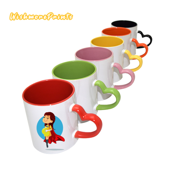 Super Mom Coffee Mug with Heart Handle for Mother